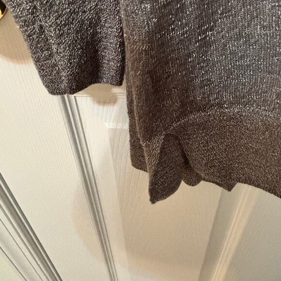 Loft - Womens - Open Front Silver/Gray Shimmer Long Sleeve  Cardigan - Size Med - Picture 9 of 13